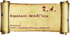 Kopstein Antónia névjegykártya